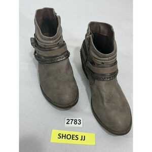 Womans So Western Red Bud Stone Size 8 M Taupe Straps Studs Chelsea Boots